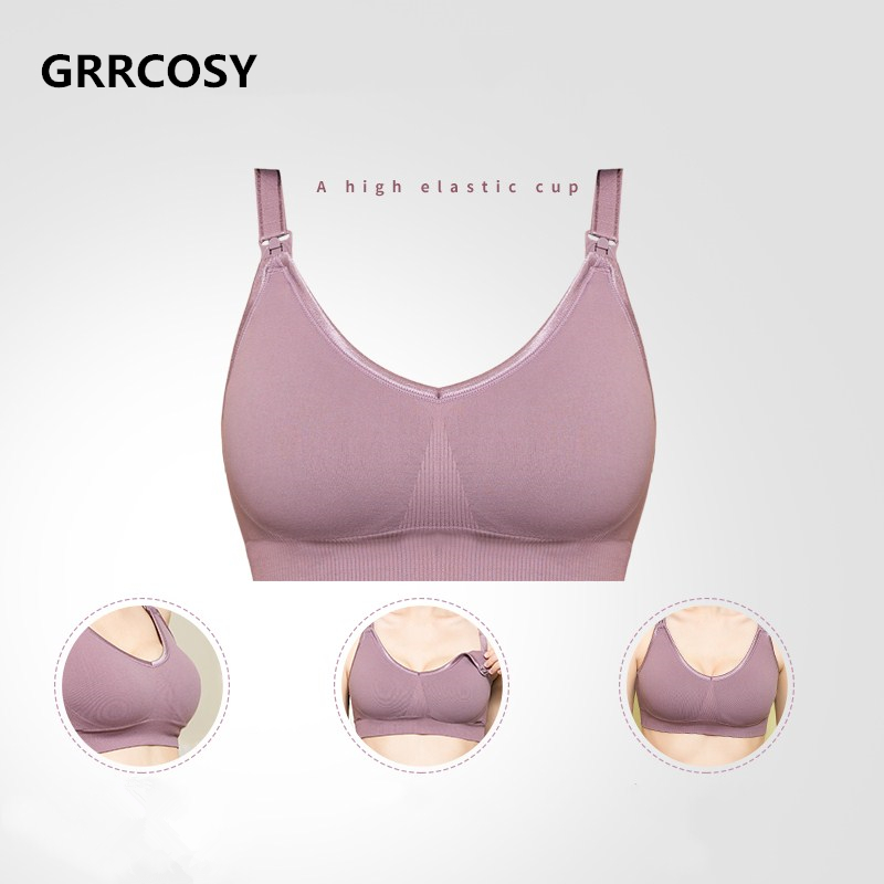 

GRRCOSY Maternity Nursing Bra Pregnant Women Breastfeeding Gathering Avoid Sagging Bra for Pregnancy Underwear Sport