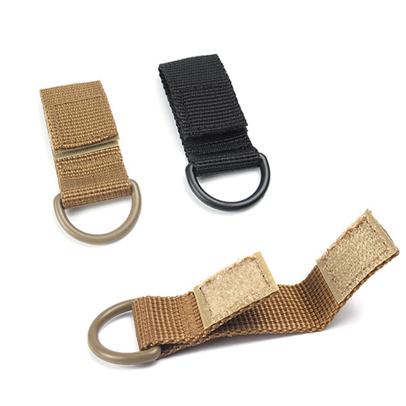 Noir Sangle Clip ceinture EDC//MOLLE CLIP et D-Ring Avec Porte-Clés Fixation