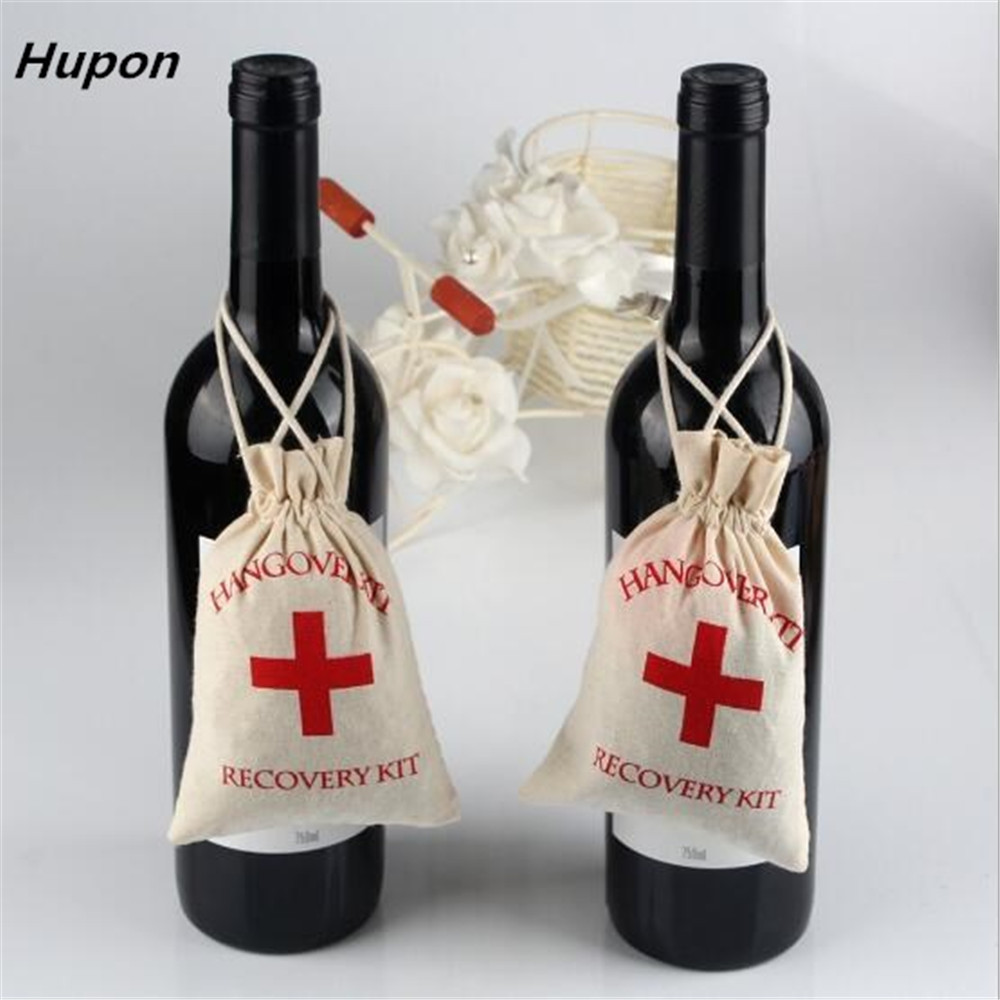 

30pcs Wedding Souvenirs Hangover Kit Bags 10*15cm Cotton Wedding Favor Holder Bag Bachelorette Party Decorations Hand Made