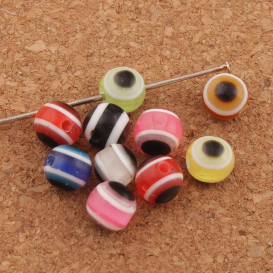 

1000pcs/lot 6mm Evil Eye Stripe Round Resin Spacer Beads Multicolor L3041 Loose Beads Hot sell Jewelry DIY