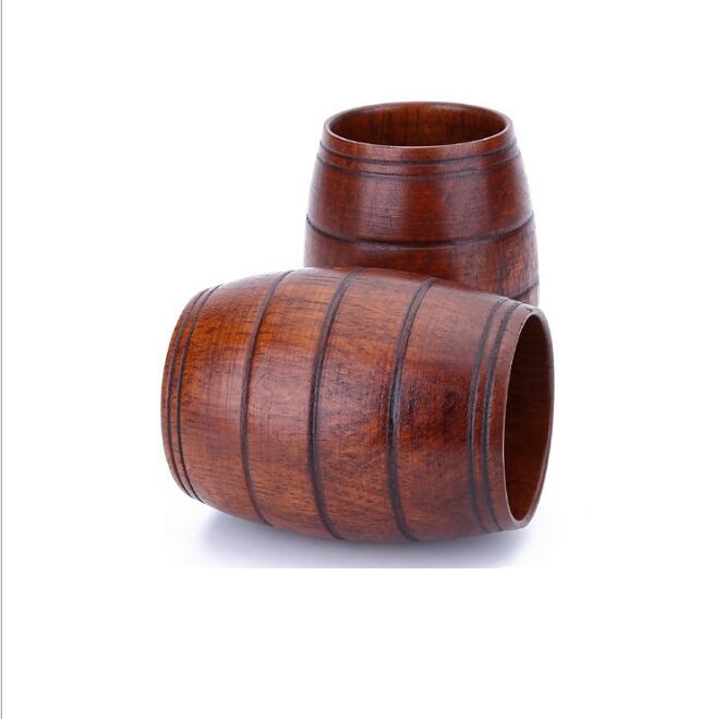

Wooden Barrel Shaped Beer Mug crestive wood beer cup chicken bar drinkware wine glass portable wooden tumbler, Multi-color