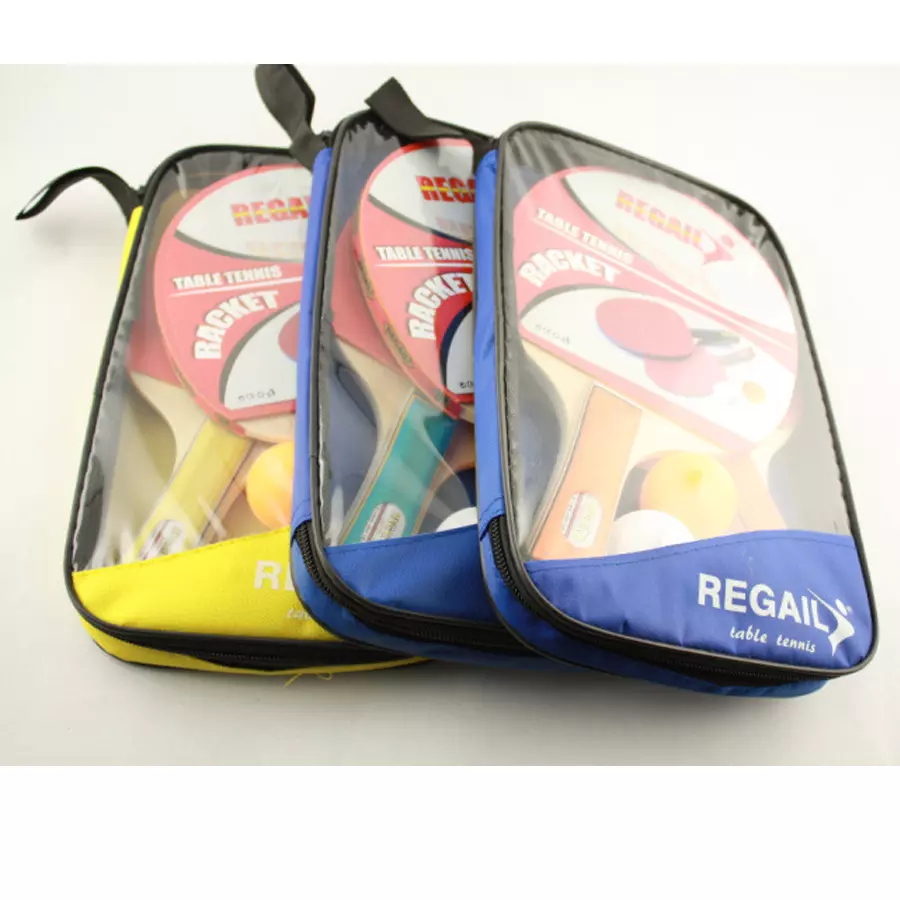 Table Tennis Racket Set Double Face Shake-hand Ping Pong Paddle with Retail Bag Training For Students Kids-image-427164275