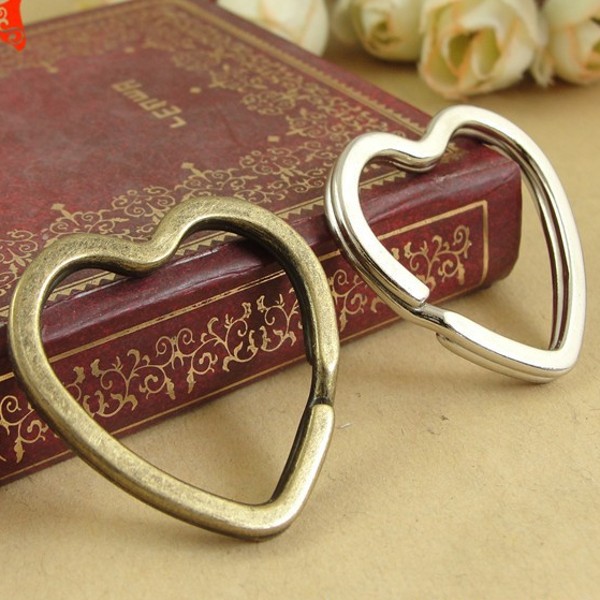 

Heart-Shaped Key Rings - Large bronze & silver Key Chains 32mm Novelty Split Ring Pack of 240 pcs