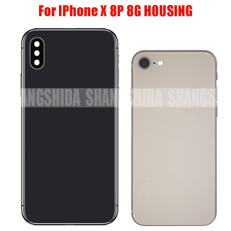

High Quality Back Full Housing cover Battery Cover Rear Door Chassis Frame For iphone 8 8G 4.7'' and 8 Plus 5.5'' or For iphone X