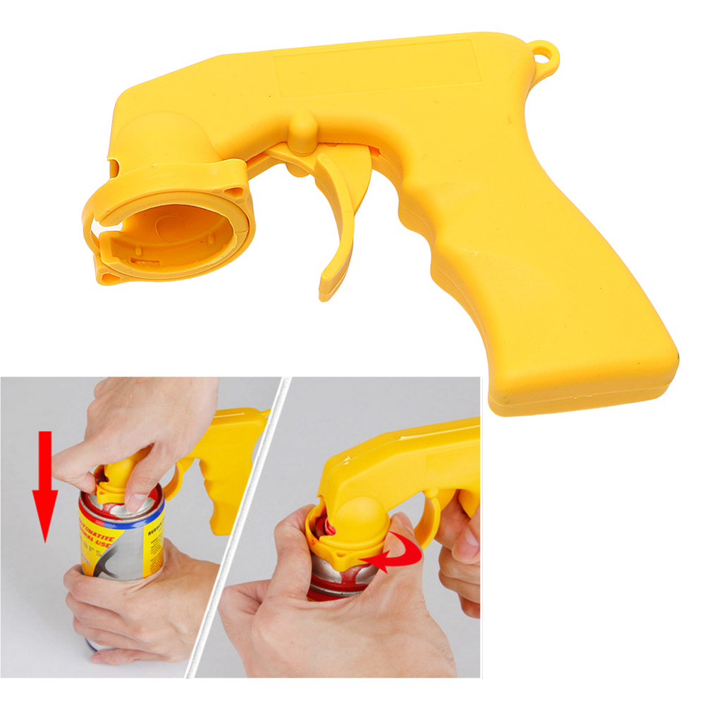 Laca autom/ática de pl/ástico Adaptador de cubo negro con gatillo de agarre completo Agarre Manija de pistola pulverizadora port/átil Negro
