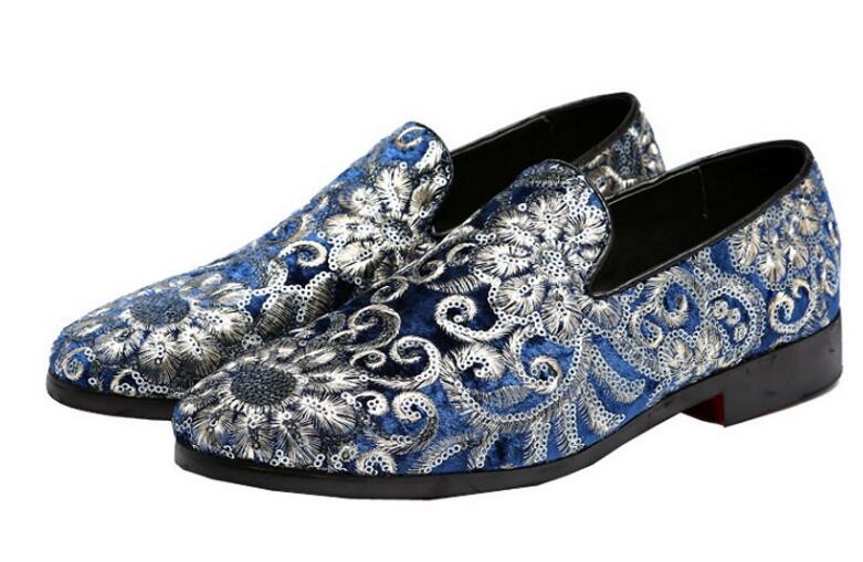 

fashion gold embroidery Loafers men leather loafers men's flats shoes Handmade Loafers AXX680, Black