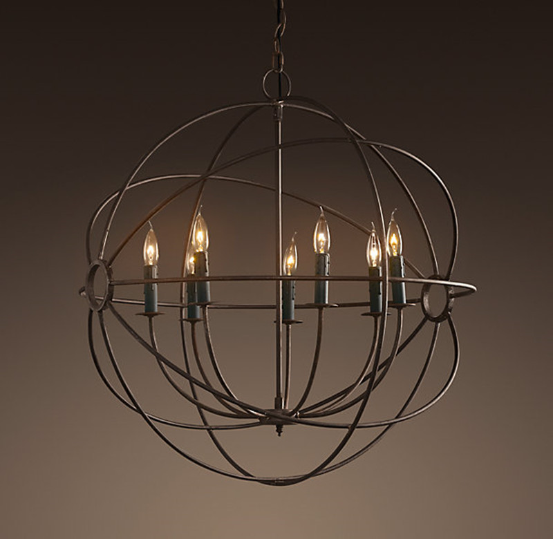 

Focaults Orb Pendant Lamp Restoration Hardware Vintage Hanging Light Suspension For Living Dinning Room Home Decor Fixture PA0279