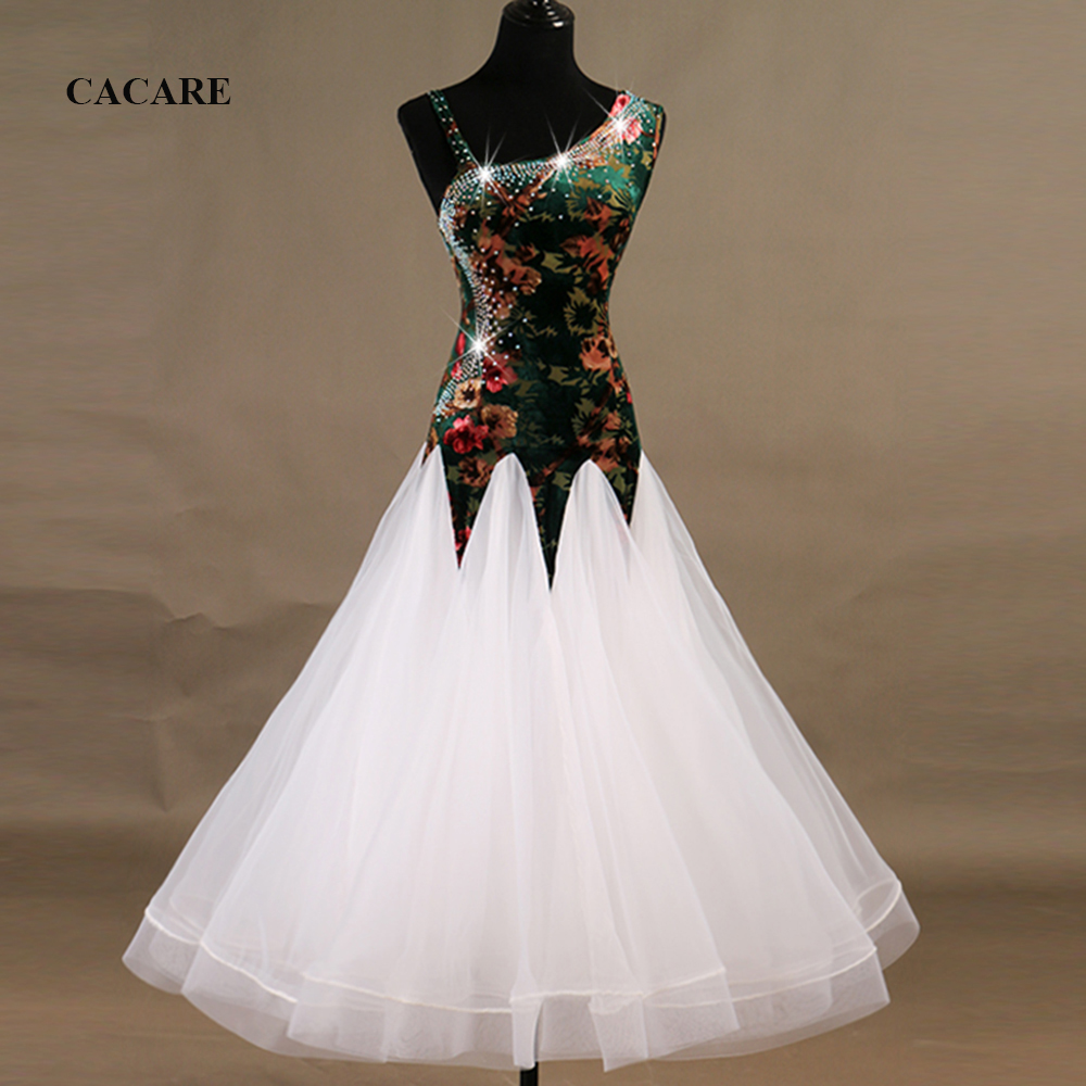 

2018 Customized Luxury Rhinestones Ballroom Dance Competition Dresses Standard Dance Dresses Ballroom Dress Velvet D0477 Big Sheer Hem, Colorful