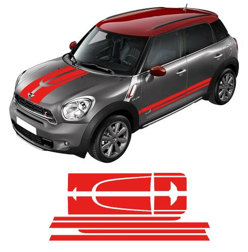 

Car Side Racing Stripes Hood Trunk/Rear Bonnet Engine Cover Decal Sticker for MINI Cooper Countryman 2013-2016 - 4 colors, Car stickers
