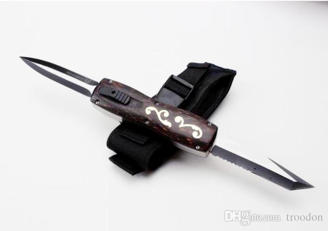 

butterfly Dibetou double blade double action D2 blade Cupronickel+ brass folding camping hunting survive knife 1pcs