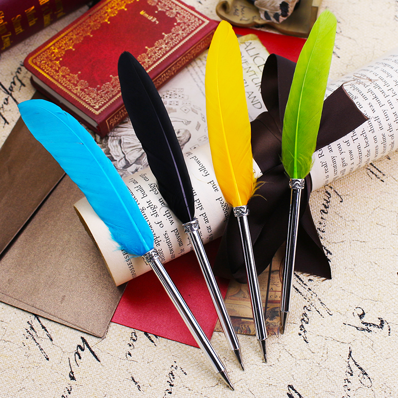 

Lovely Kawaii mini feather gift ballpoint pen color quill pen School Office Supplies, Mix 10 color