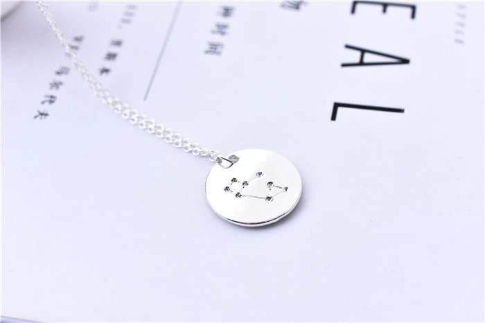 

30pcs Round Coin Sagittarius Necklace Constellation Sagittarius Map Diagram Zodiac Astrological Sign Necklace Jewelry Birthday Gift