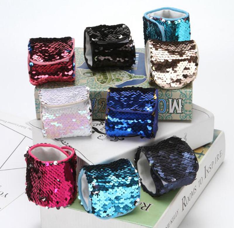 

Mermaid Sequin Bracelet Wristband Cuff Sequins Bracelets Women Charm Jewelry Girl Wedding Favors Mermaid Bracelet Wristband bangle 14 Colors, As photo