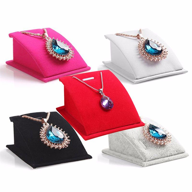 

new Fashion Velvet Holder Necklace Pendant Chain Jewelry Display Stand Show Rack 5 colors high quality