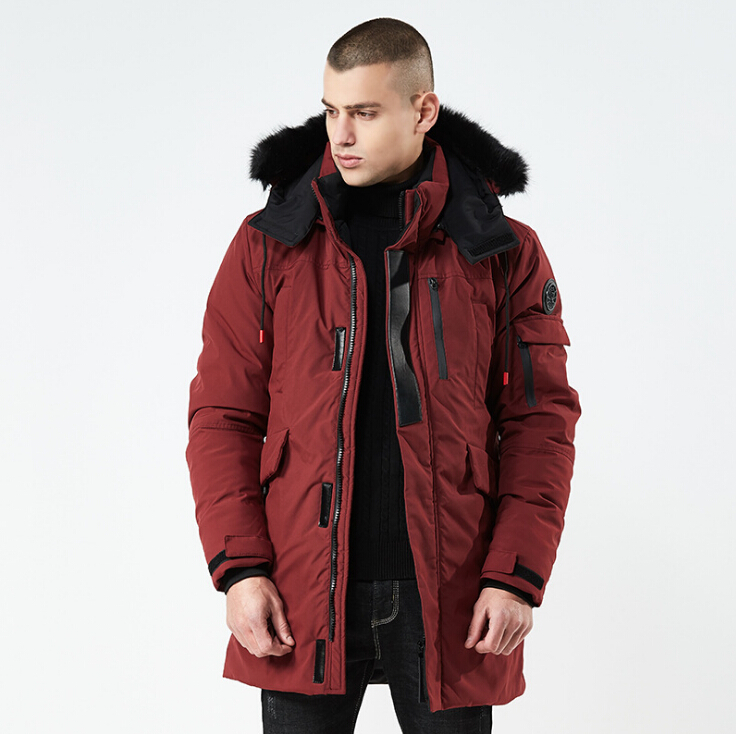 Best Quality Men Thick Outerwear Free Shipping 4 Colors Hooded Slim Fit Winter Coats Fur Collar Warm Casual Windbreakers