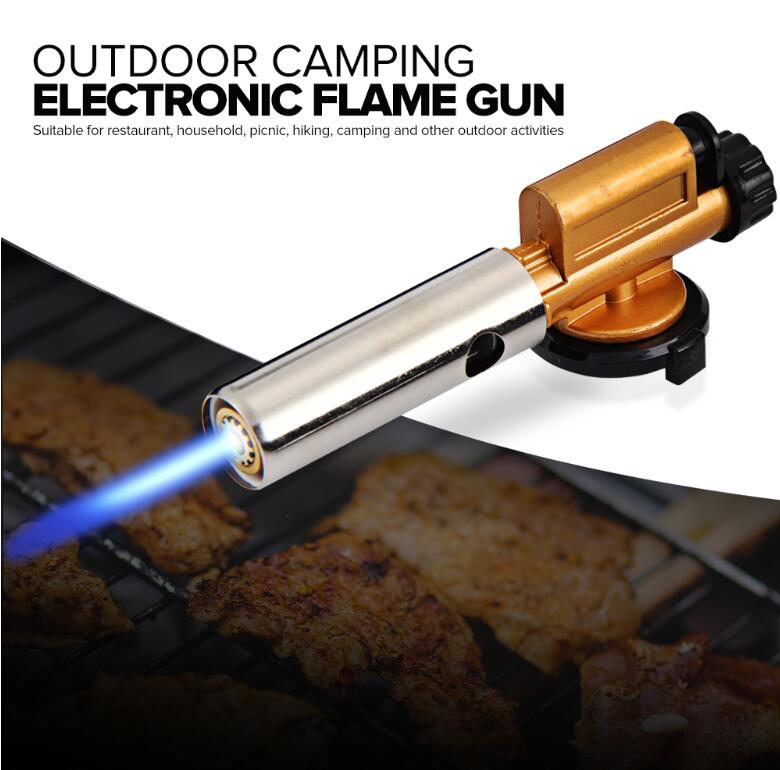 

Electronic Ignition Copper Flame Butan Gas Burners Gun Maker Torch Lighter For Outdoor Camping Picnic BBQ Welding Equipment