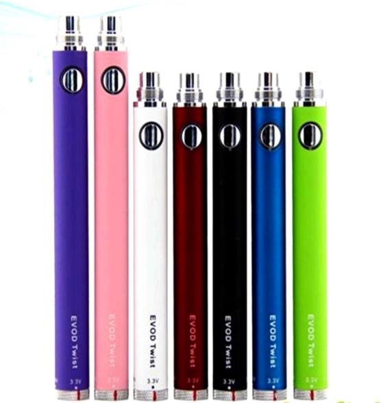 

EVOD Twist Battery for Electronic Cigarette Variable Voltage 3.2-4.8V 650mah 900mah 1100mah Compatible with all series eGo Kit
