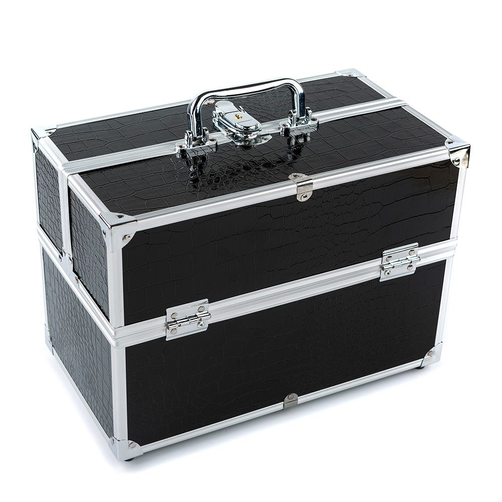 

Cosmetic Bags Wholesale 3 Layer Large Make Up Case Organizer Box Professional Containing Storage Tools Accessory Black