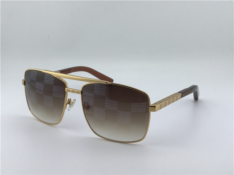 

Mens Square Attitude Pilot Sunglasses Gold/Brown Sonnenbrille Men Glasses Outdoor Eyewear Driving Glasses Fashion New in box