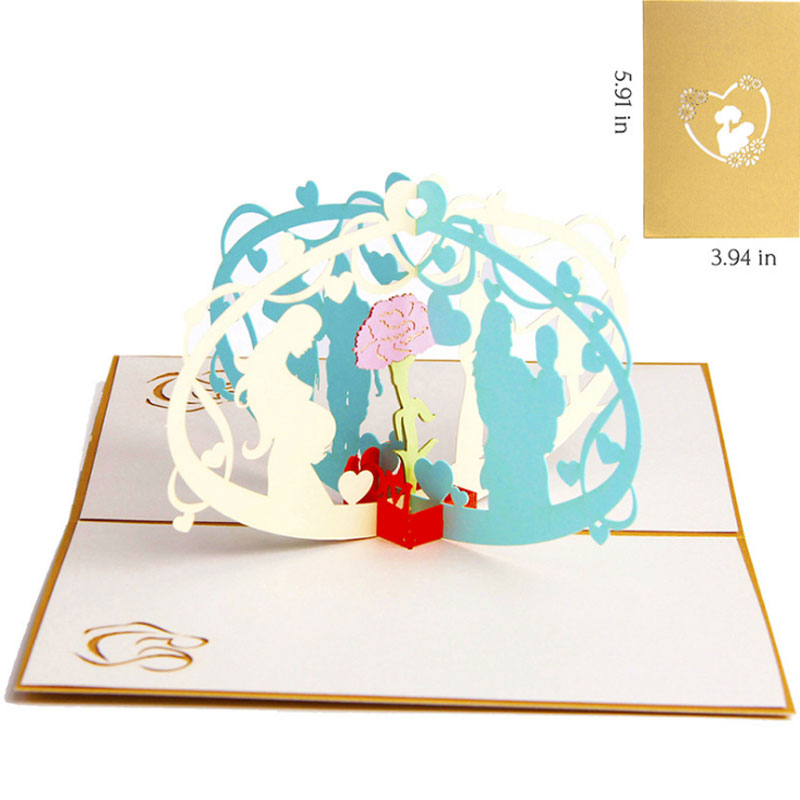 Thanksgiving fête des mères à la main Papercraft Pop-Up 3D cartes de voeux pour l'enseignant mère anniversaire jour de Noël livraison gratuite