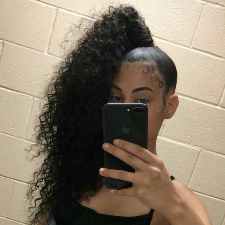 

Bella Hair Kinky Curly Ponytail Extensions for Black Women Kinky Curly Drawstring Ponytail Hairpieces 140g Human Hair Clip in Pony tail
