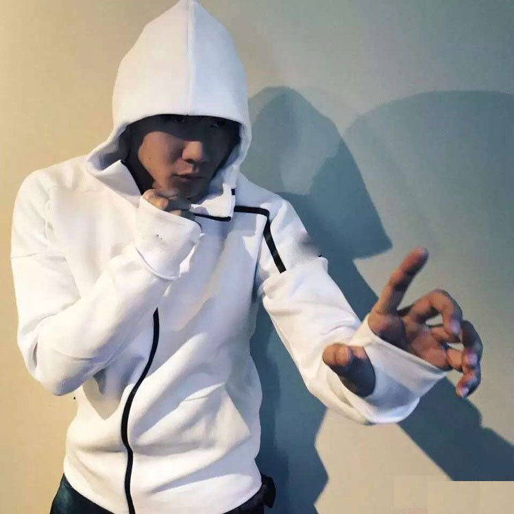 Mens Clothing Sports Sweatshirts Autumn Winter Solid Hooded Hoodie Zipper Up Design Tops Sweat