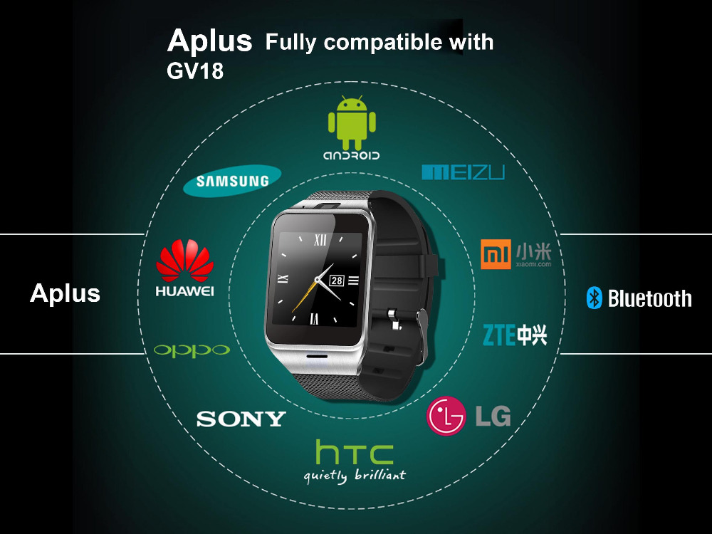 Gv18 Smart Watch Waterproof Bluetooth Smartwatch Wrist Android Montre