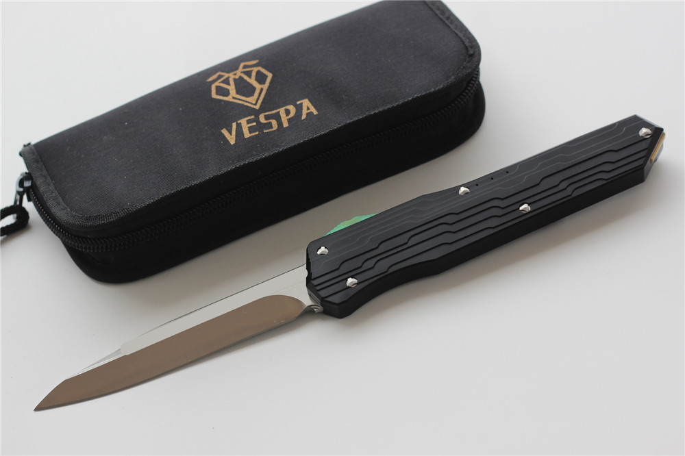 

VESPA Version folding Knife Blade:M390(Black S/E) Handle:7075Aluminum+TC4,Outdoor camping survival knives EDC tool,Free shipping