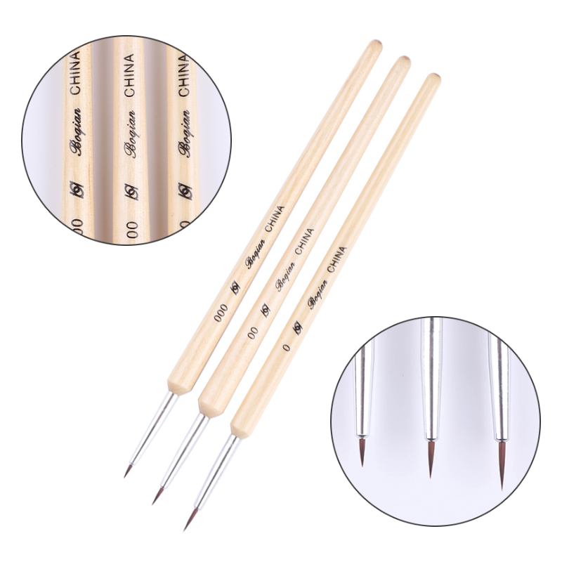 

Nail Brush Gel Manicure Brush Nail Art 3Pcs/Set LinersBrush For Painting Polish Drawing Gradient Tool