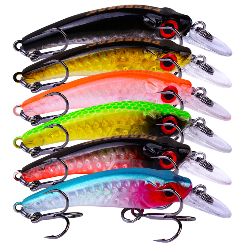 

New Small Artificial Crank Fishing bait 6cm 3.5g Freshwater Fishing Laser lure 8# BKB Hooks