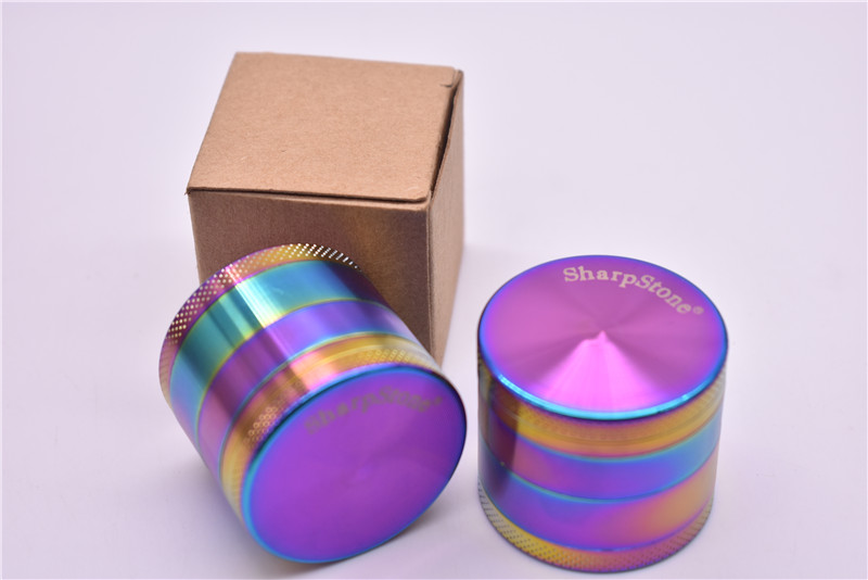

MINI Rainbow Sharpstone Smoking Herb Grinders 4 Parts Iceblue Grinder Tobacco Filter Grinder Diameter 40mm 4layer Free shipping