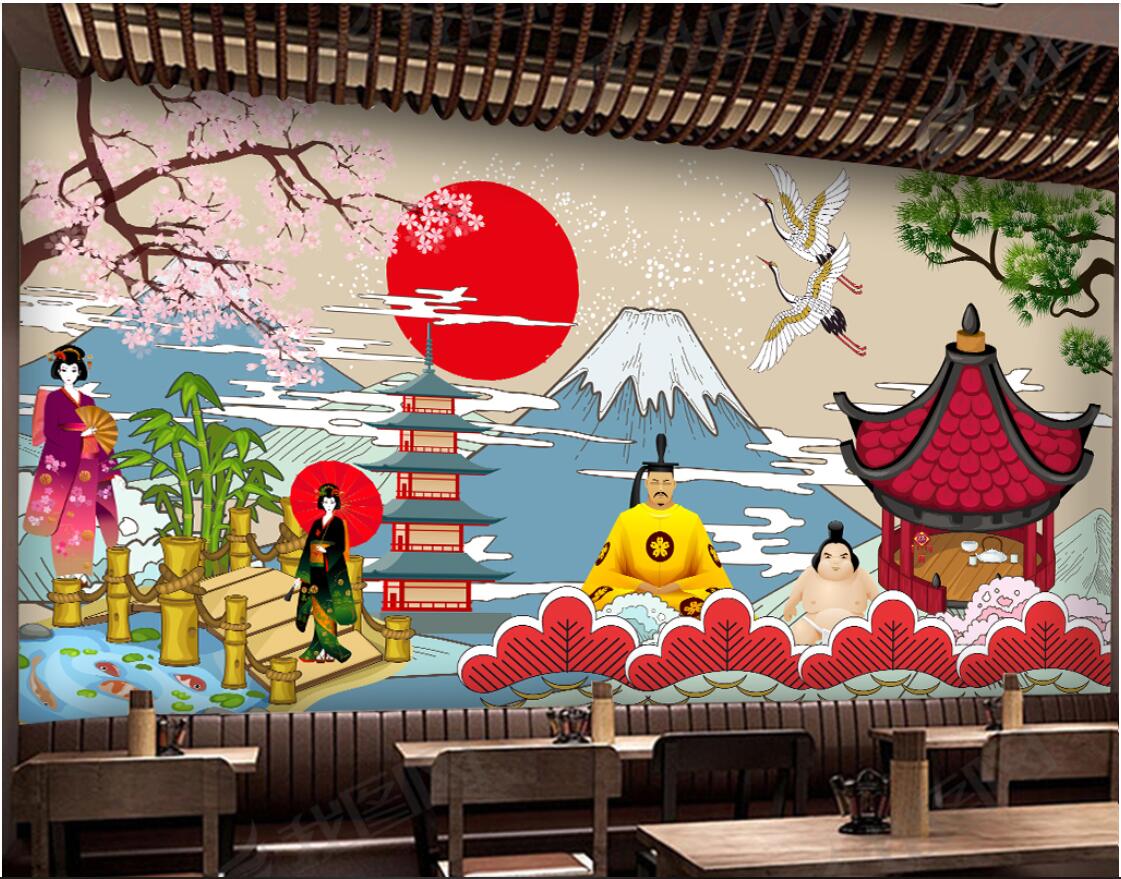 

3d wallpaper custom photo mural Vintage japanese style sushi restaurant japanese cuisine murals wallpaper 3d landscape wall tapestry 3d, Pictures show