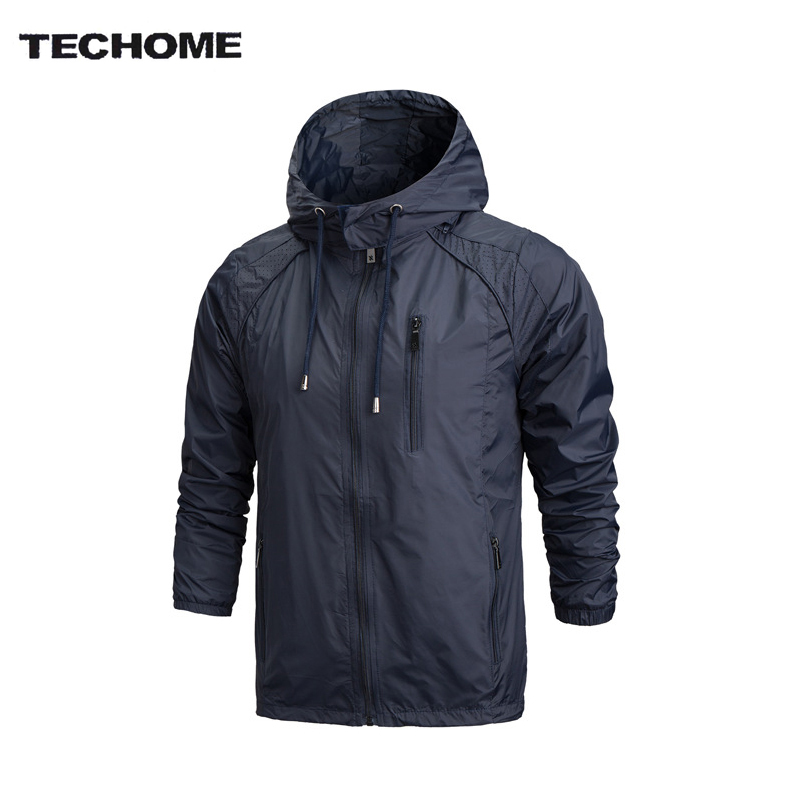 2018 Spring New Men Brand Clothing Sportswear Men Fashion Thin Windbreaker Jacket Zipper Coats Outwear Hooded Men Jacket L-4XL D18100902