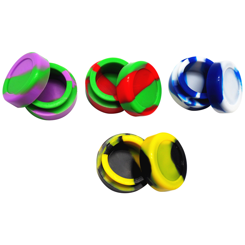 

50pcs/lot 5ml mini assorted color silicone container for Dabs Round Shape Silicone Containers wax Silicone Jars Extraction Box