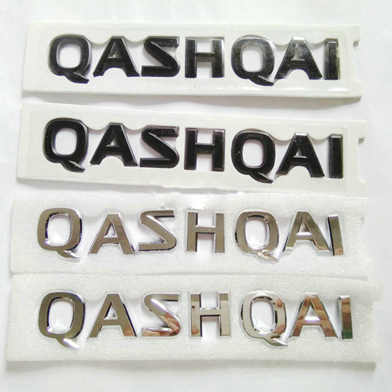 

ABS Qashqai Badge Emblem Sticker Rear Tail Trunk Logo Brand Badge Emblem Sitker