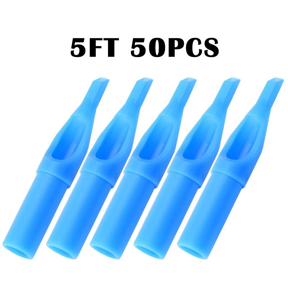 

50Pcs Disposable Tattoo Tips Blue Sterile Nozzle Tip Plastic 13FT 5FT 7FT 9FT 11FT For Tattoo Permanent Makeup Needles Tips