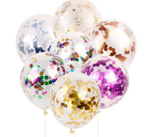 

New Fashion Multicolor Latex Sequins Filled Clear Balloons Novelty Kids Toys Beautiful Birthday Party Wedding Decorations