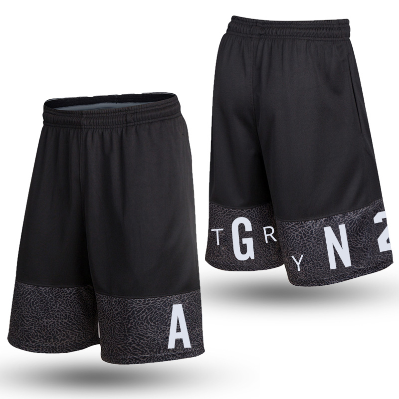 

New Basketball Shorts For Male Breathable Loose Shorts Elastic Waist Running Training Knee Length Trunks Polyester Gym Shorts, Black
