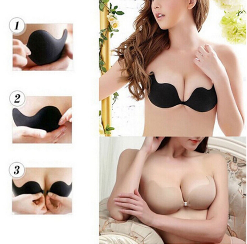

Thefound 2017 Women Sexy Bras Silicone Adhesive Stick On Magic Push UP Get Strapless Invisible Bra Backless