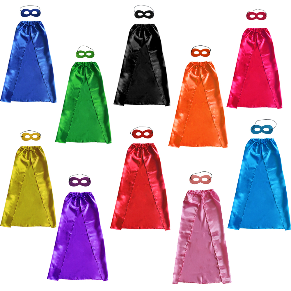 

adult size 110cm * 70cm plain satin party costume wholesale superhero cosplay cape with mask holiday party favor clothing, One-layer