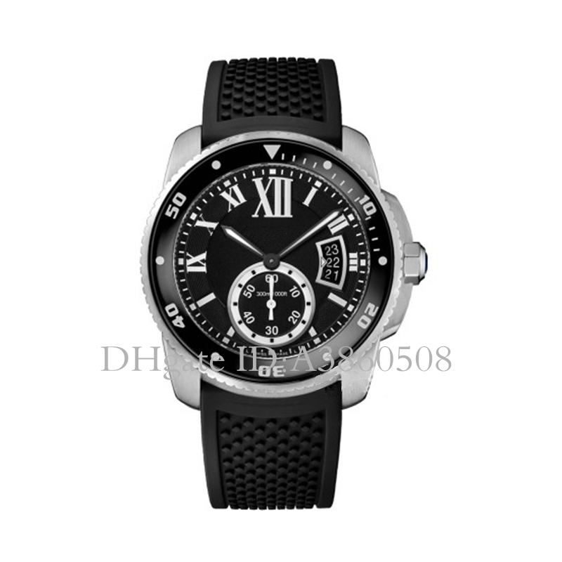 

Top CALIBRE Men Watch High Quality Gift Automatic Movement Mechanical Watch Sports Rubber Mens Watches , montre de luxe , orologio di lusso, Silver
