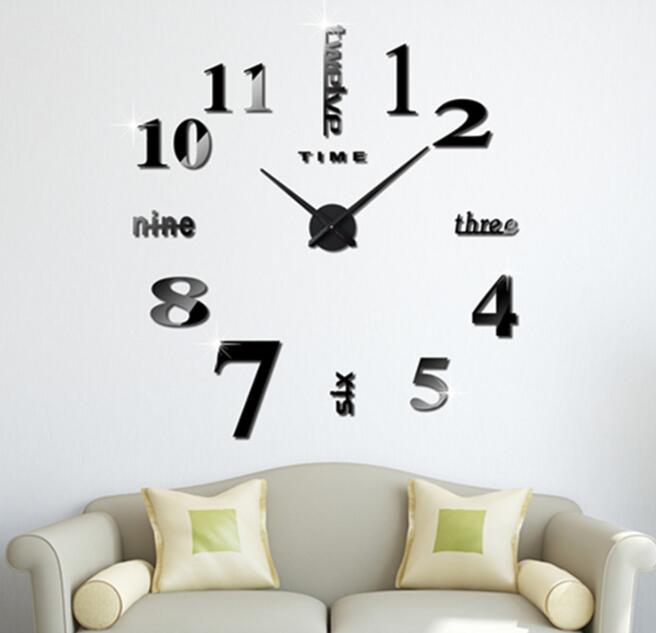 

Acrylic DIY Wall Clock Self Adhesive Interior Wall Creative Decoration Clock Decal Modern Wall Digit Room