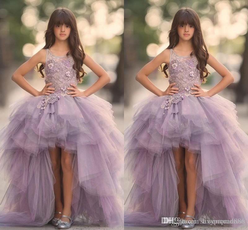 

Flower Girls Dresses For Weddings Off Shoulder Crystal Waist Tulle Floor Length Indian Ball Gown Children Wedding Dresses, Silver