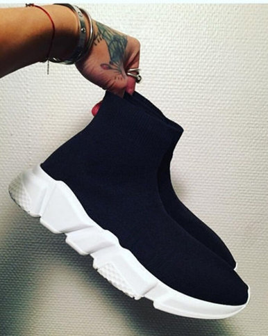 2018 New Hot Sock Chaussure Paris Vitesse Trainer Chaussures Mode Baskets Chaussette Course Coureurs Noir Chaussures Hommes Femmes Chaussures De