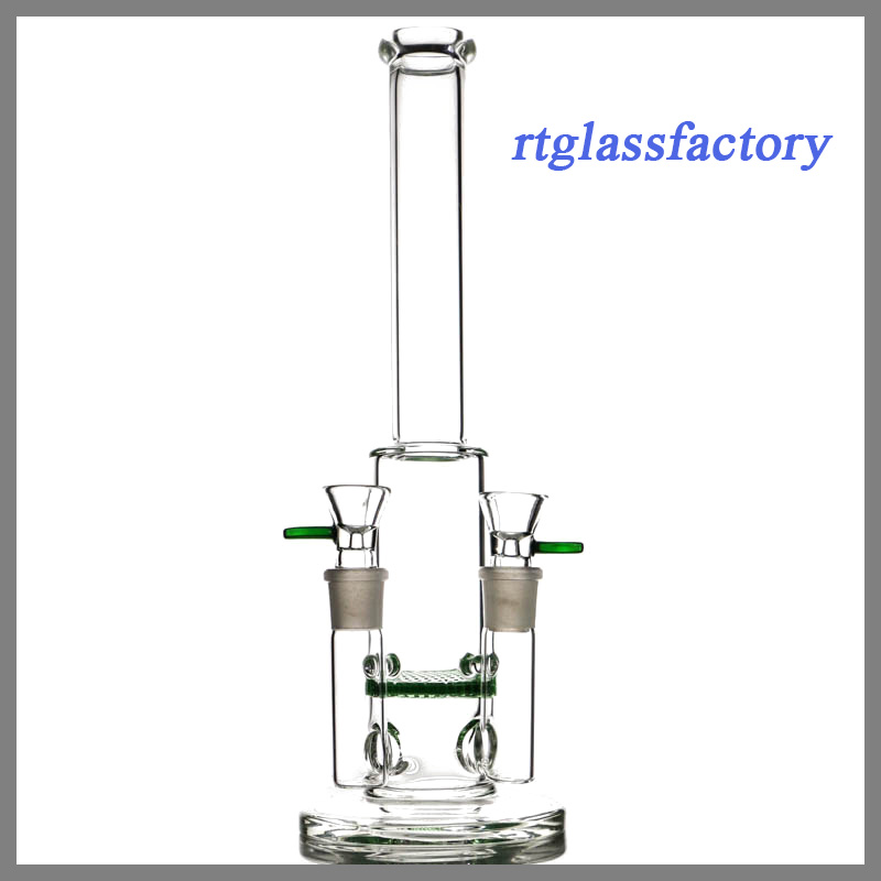 

Hookah Twins Joint Glass Bong 1pc Honeycomb Percolator Mini Shisha Bubbler Double 18mm Bowl Dab rig