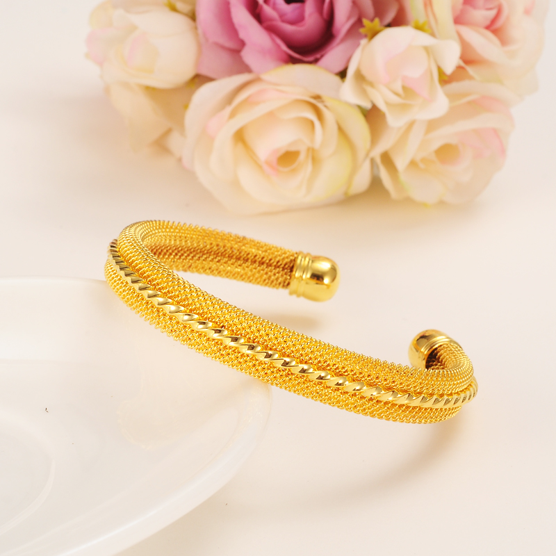 

Bangrui Wholesale Gold Color Ethiopian bangle bracelet bangle African Women jewelry Gold Dubai big circle bangles, Golden;silver