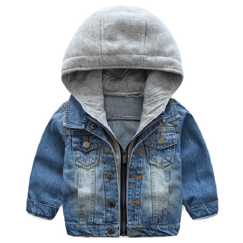 2018 New Spring Boys Girls Denim Jackets 1-8 year Child baby Hooded Jacket High quality trend cowboy clothes Y1891308