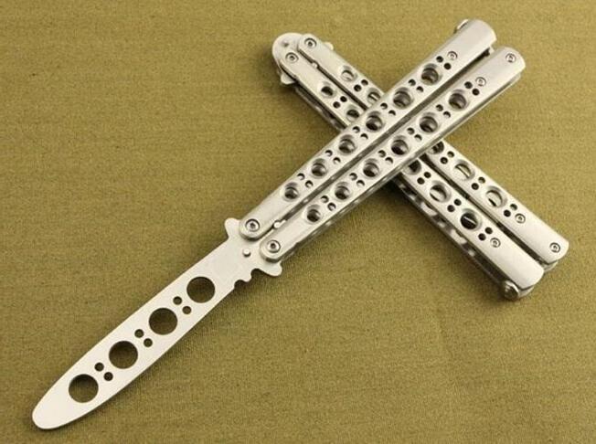 

2018 butterfly-42S training rejection knife 5Cr13MoV 56HRC outdoor field self-defense safety folding knife portable tactical training reject