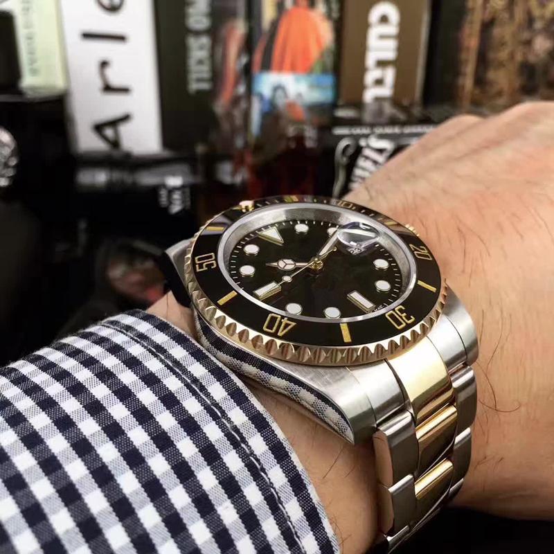 Top Luxury Mens Ceramic Bezel Automatic Gmt Basel Watch Men's Steel Gold Watches Men Sapphire Crystal Fair Dive Wristwatches-image-410812560