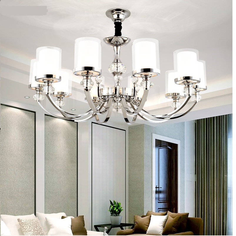 

Modern Chrome metal Crystal Led Chandeliers Lighting Led Pendant Chandelier Lighting Fixture LED Lamp For Foyer living room
